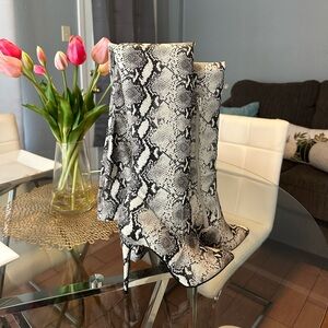 Steve Madden Snake Print Dominique Thigh High Boots, Size 7. Like new!